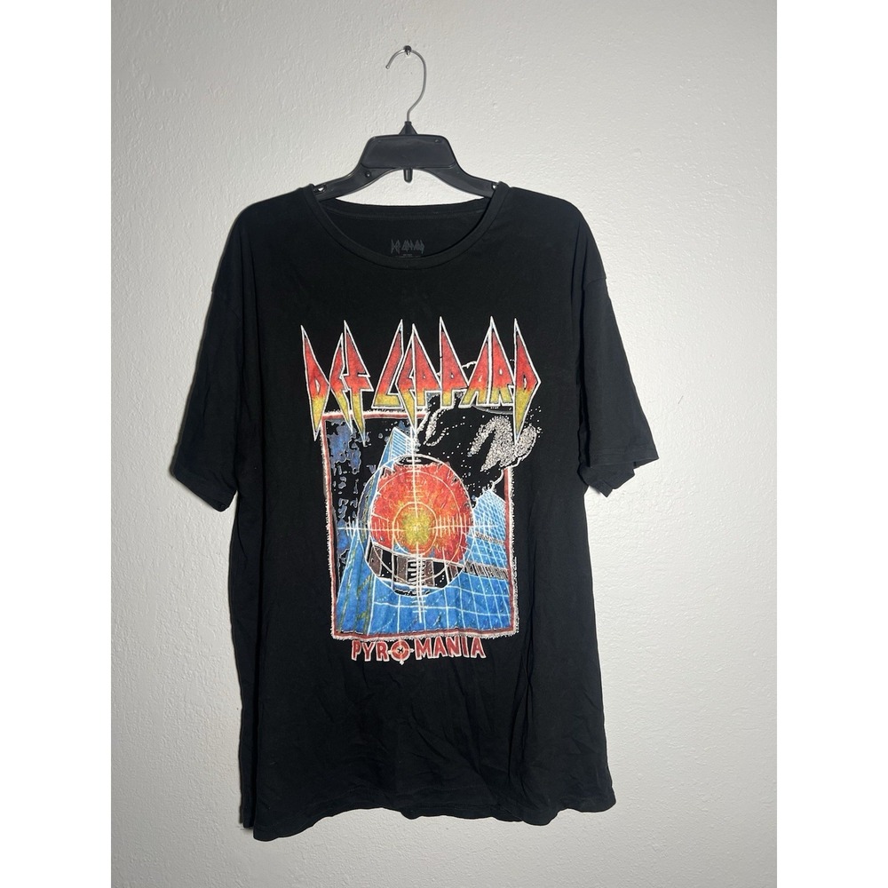 Def Leppard Pyromania Rock Til We Drop Tour 83 Black Double Sided T Shirt